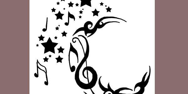 Conception de tatouage de danse de la lune