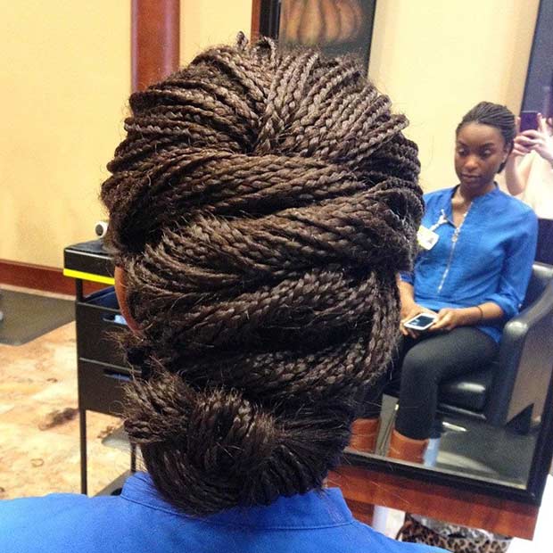Micro Braids Updo Hairstyle
