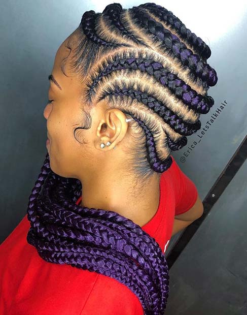 Tresses de limonade violettes avec un motif élégant