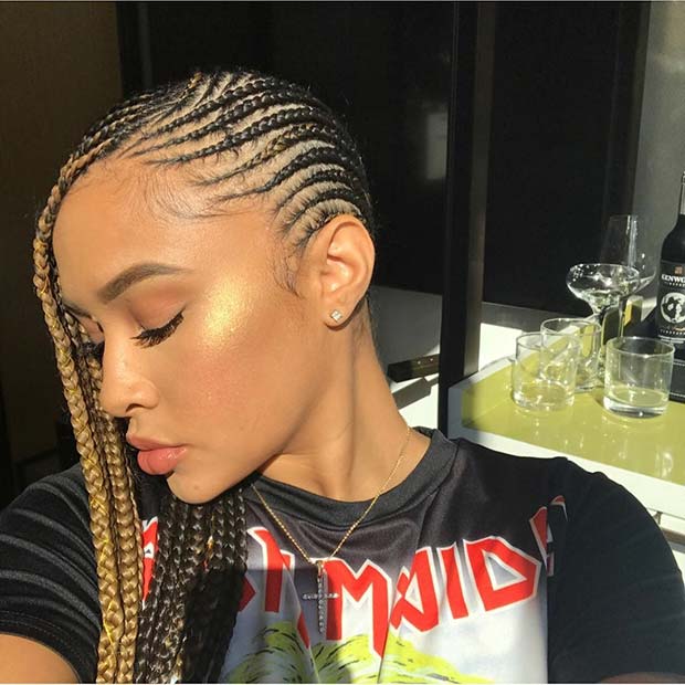 Tresses Cornrow avec Blonde