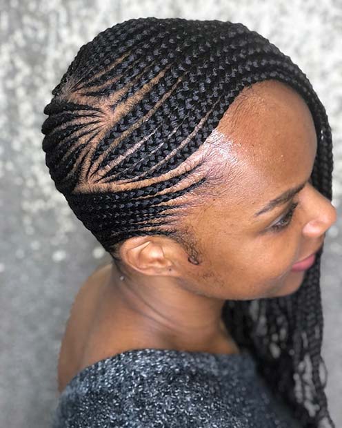 Tresses fines en zigzag