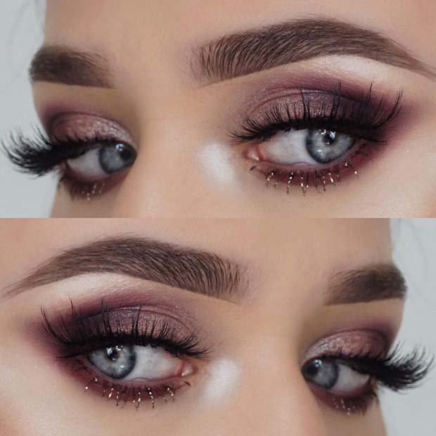 Pretty Eye Makeup με Glitter Lashes