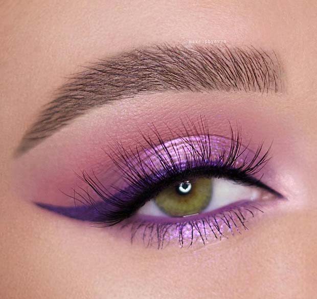 Pretty Purple Prom Μακιγιάζ για πράσινα μάτια