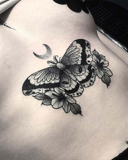 Tatouage Papillon Sternum