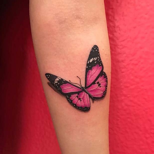 Jolie conception de papillon rose