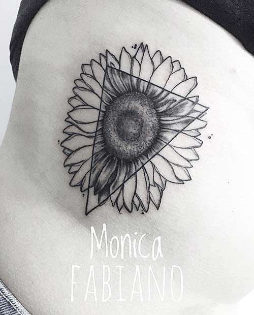 Tatouage de tournesol à la mode et unique