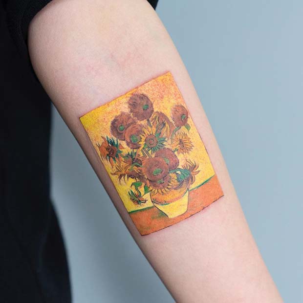 Vincent van Gogh Sunflowers Tattoo Art