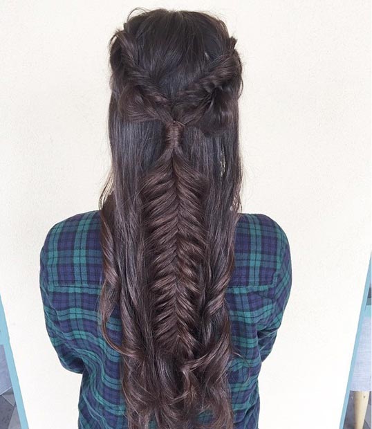 Fishtail Braid Half Updo