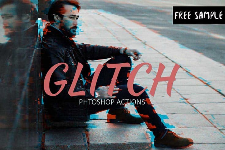 glitch action photoshop