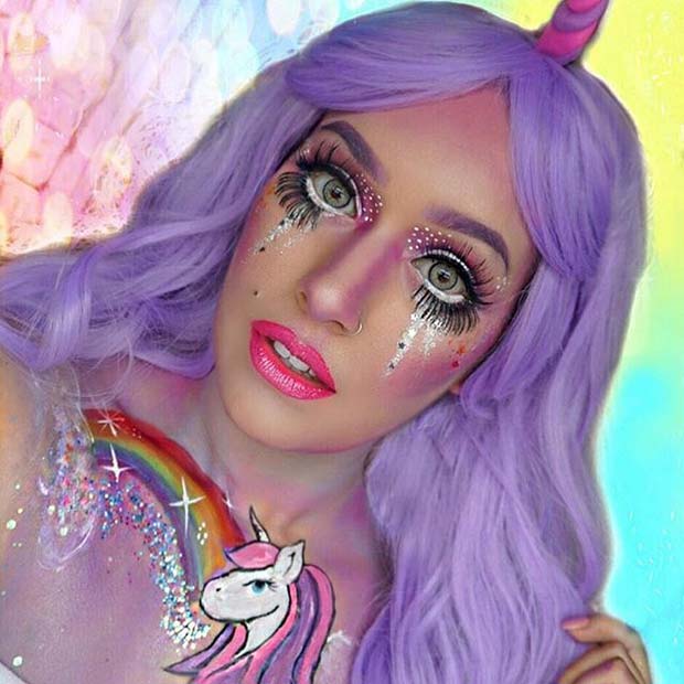 Licorne mystique pour de jolies idées de maquillage pour Halloween