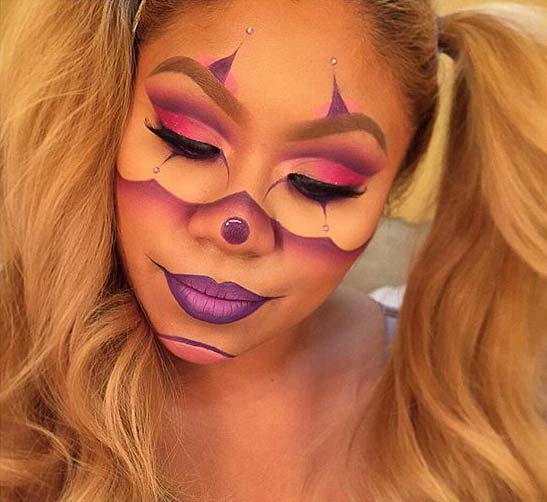 Maquillage de clown mignon pour de jolies idées de maquillage d'Halloween