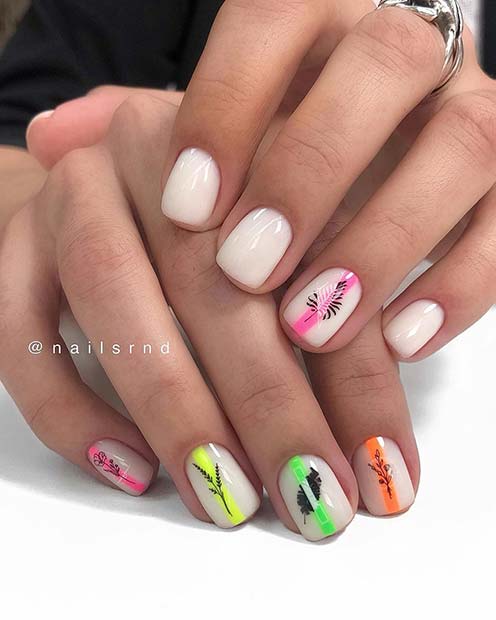 Ongles courts botaniques mignons