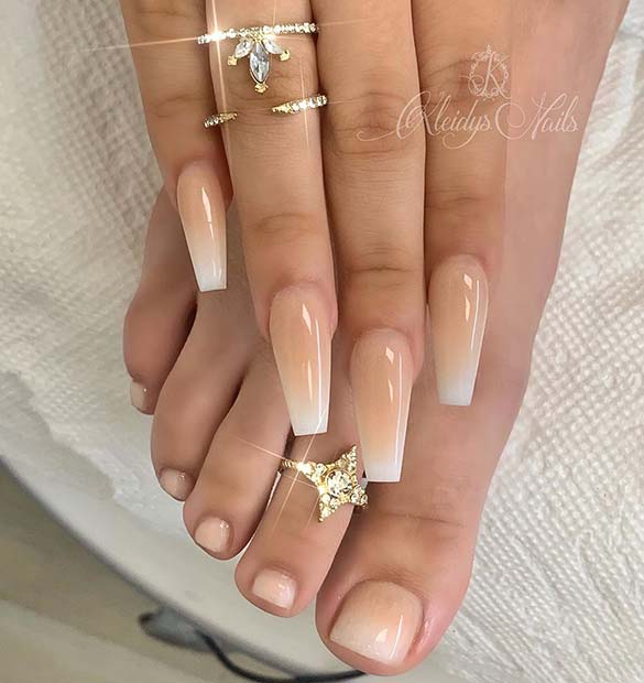 Ombre Wedding Mani Pedi