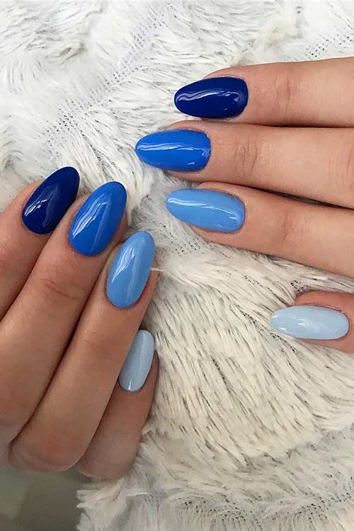 Ongles Courts Amandes Bleues