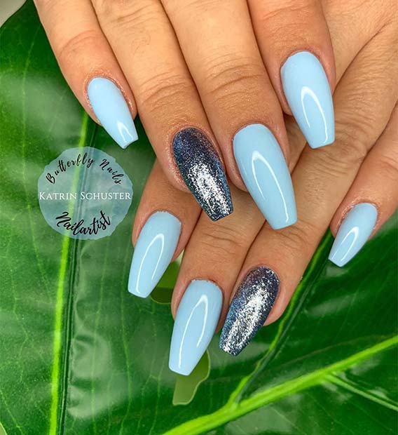 joli bleu mani