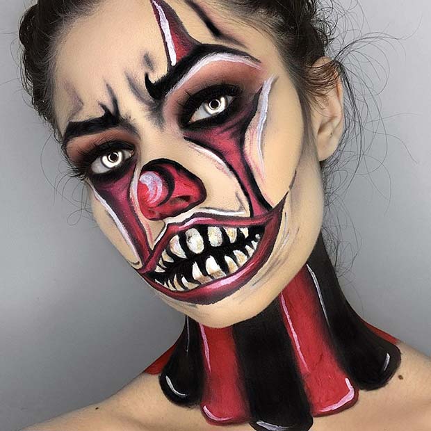 Maquillage Clown de Cirque Effrayant