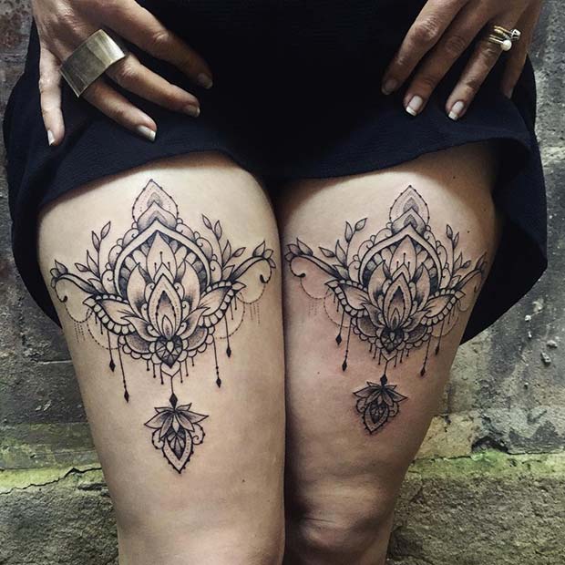 Tatouages ​​​​assortis sur la cuisse