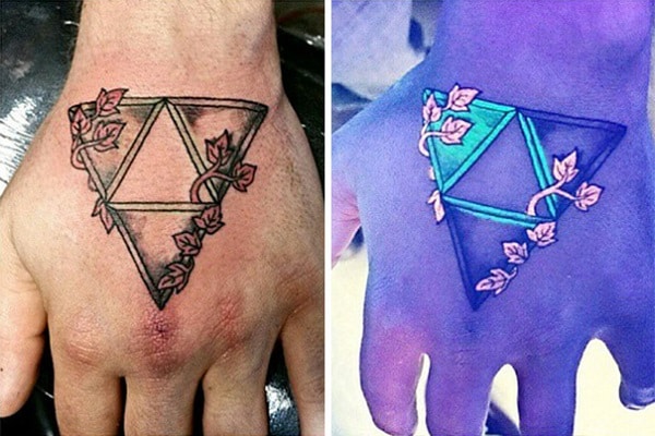Tatouages ​​​​de main de glyphe triangulaire pour les femmes