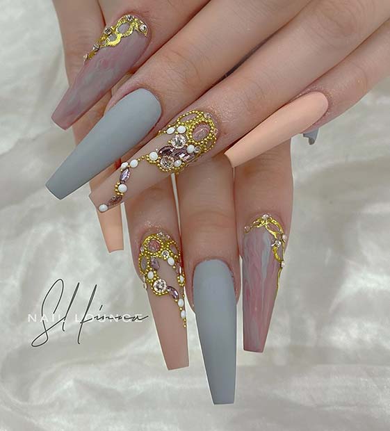 Pretty Matte Ballerina Nails