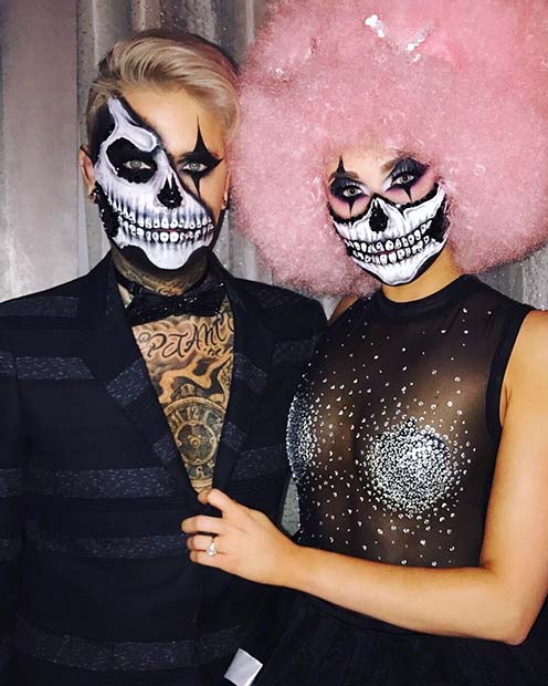 Costume de couple squelette pour Halloween
