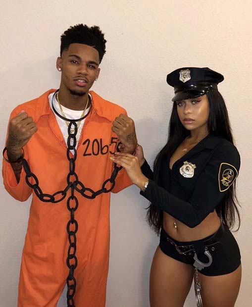 Costumes de couple de policiers pour Halloween