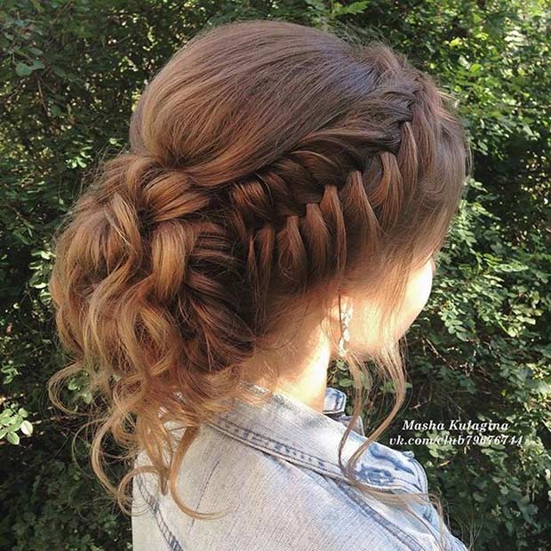 Fishtail Braid to a Bun Updon