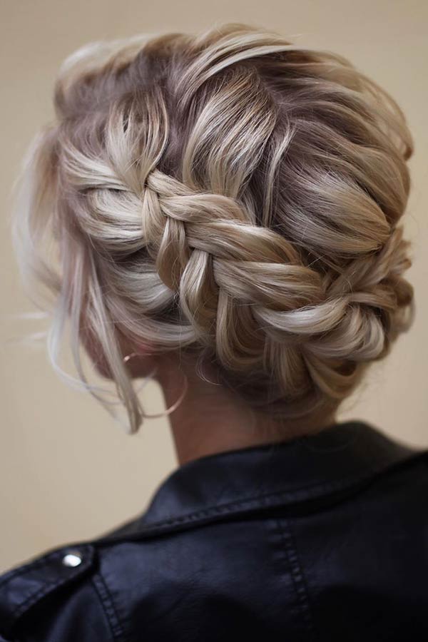 Pretty Braided Updo for Prom