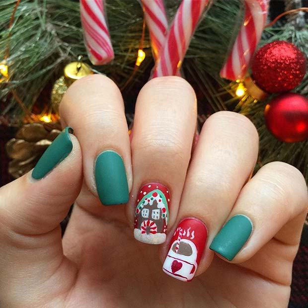 Nail Art inspiré de l'hiver et de Noël