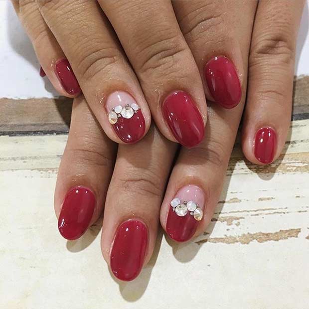 Design élégant et simple des ongles rouges