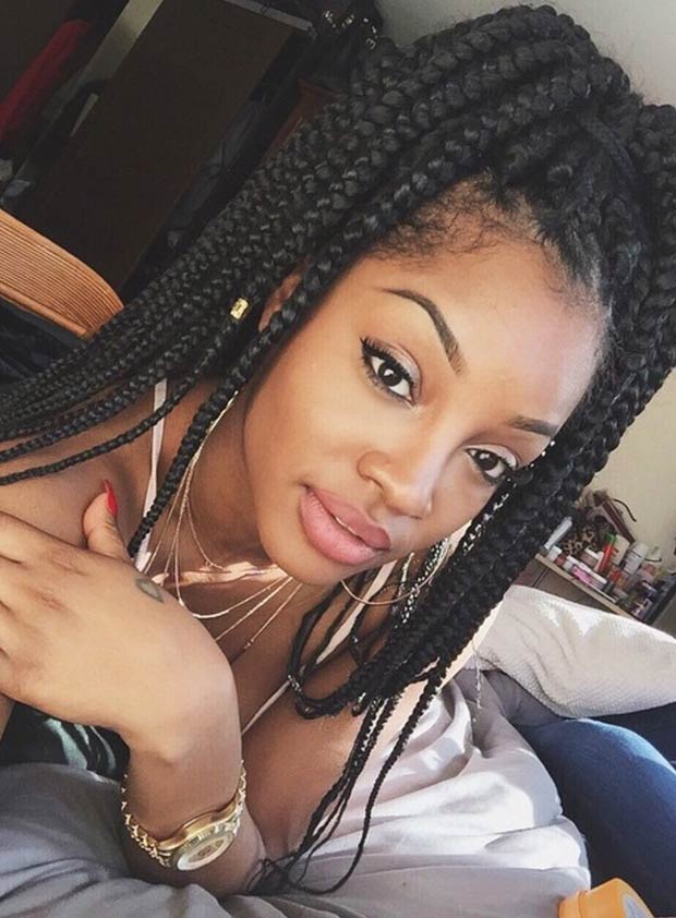 Box Braids Queue de Cheval Haute