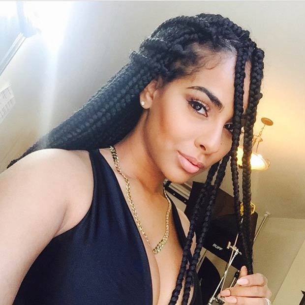 Box Braids Half Updo