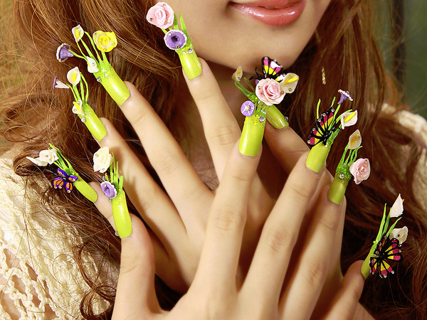 Ongles De Décoration De Fleurs