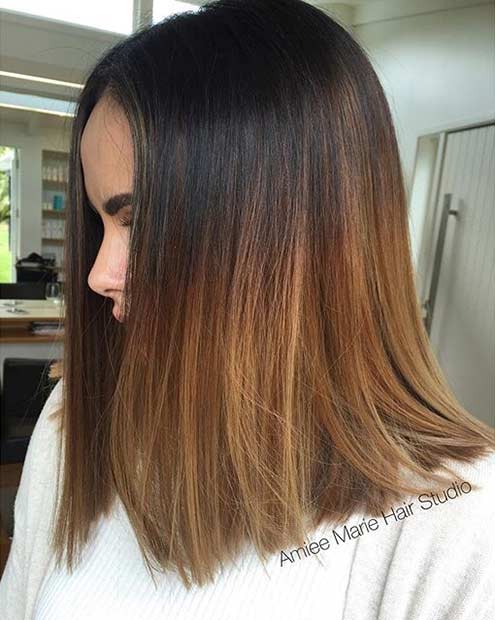 שיער Balayage באורך בינוני