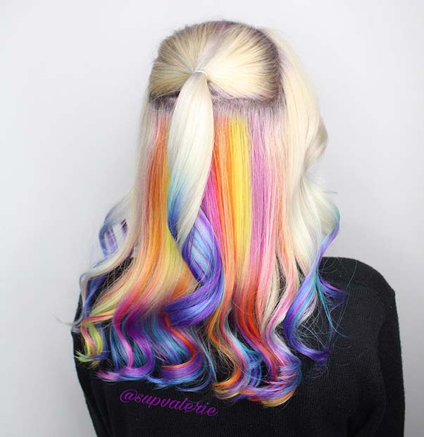 Ιδέα χρώματος μαλλιών Rainbow