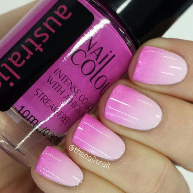 Ongles Courts Ombre Rose
