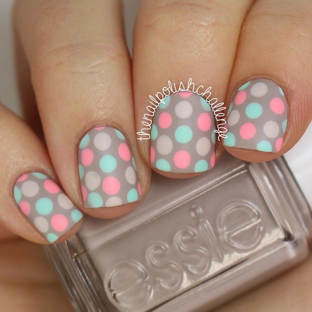 Polka Dot Pastel Nail Design