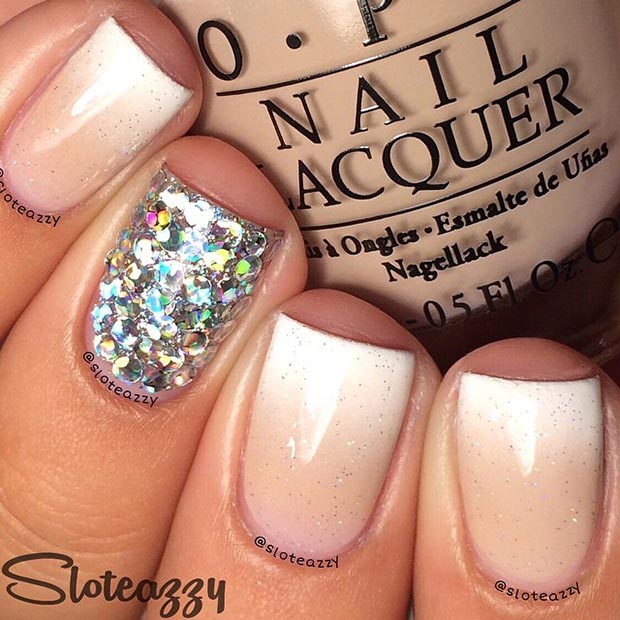 Γυμνά νύχια Sparkly Ombre