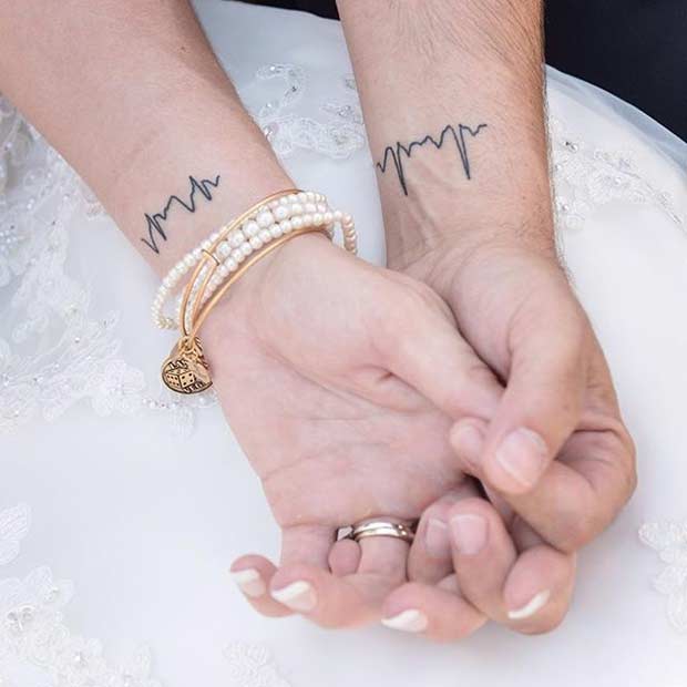 Tatouages ​​​​assortis au poignet pour couples