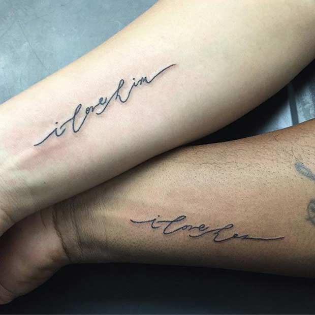 Je l'aime, j'aime ses tatouages ​​​​de couple