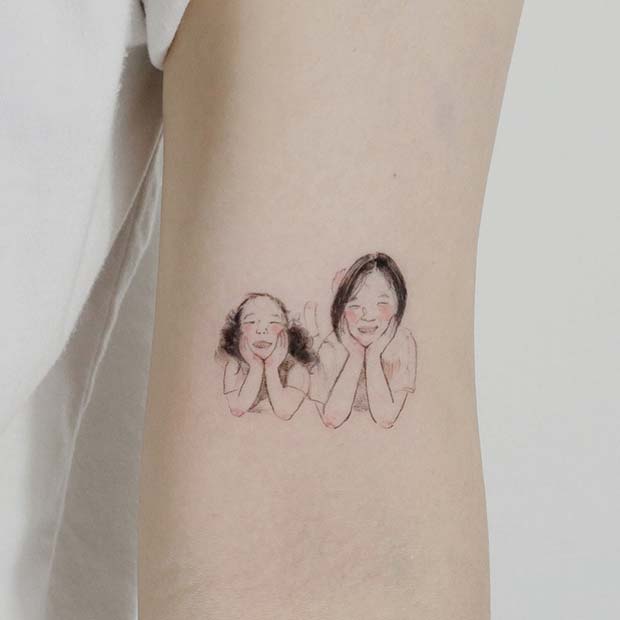 Idée de tatouage belle illustration familiale