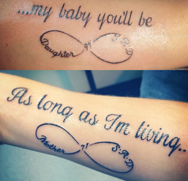 Tant que je vivrai... Mon bébé tu seras des tatouages