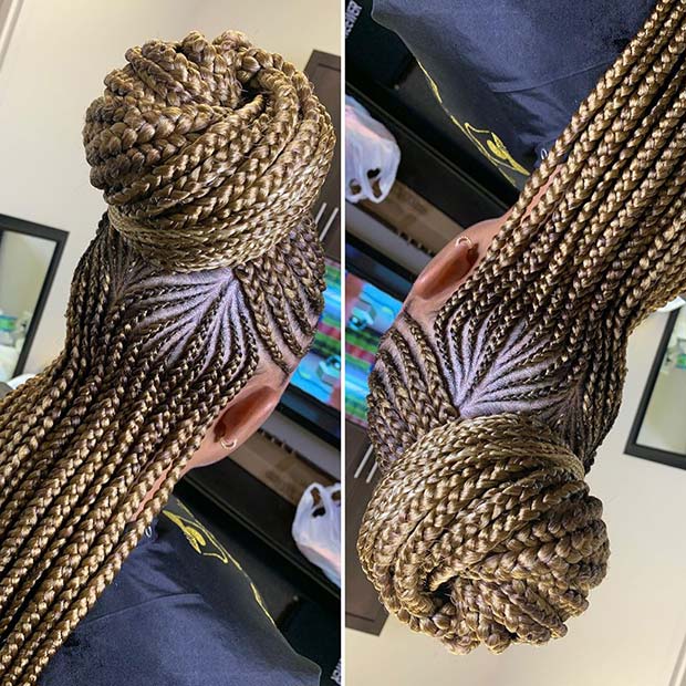 Coiffure tressée blonde noire