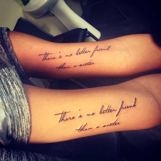 Tatouages ​​De Bras De Citation De Soeur