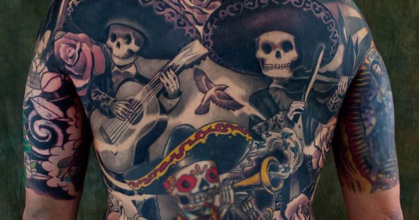 Plurabella Skull Skeleton 172 Day of the dead tattoo