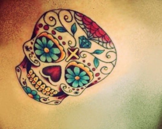 Tatouage Badass Sugar Skull jour des morts