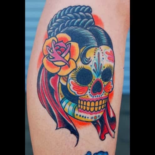 Calavera girl version jour du tatouage mort