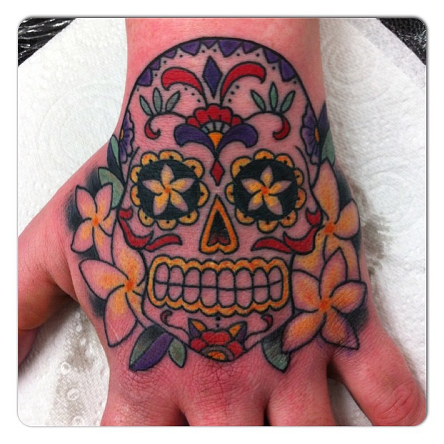 Sugar Skull Hand ημέρες του νεκρού τατουάζ