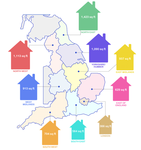 ce que le prix moyen d'une maison vous achète réellement à travers l'angleterre