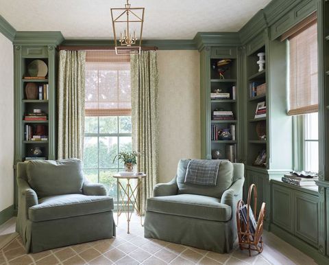μελέτη, πράσινοι τοίχοι, πράσινες καρέκλες