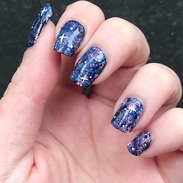 Χαριτωμένο Galaxy Nail Art